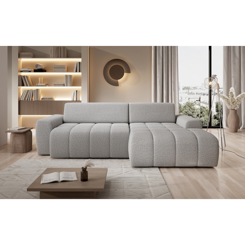 SAVIO Right-Handed Corner Sofa with Electric Adjustment, Free-Standing in KANSAS 12 Ash Grey Fabric - VERSAILLES Edition SAVIO Right-Handed Corner Sofa with Electric Adjustment, Free-Standing in KANSAS 12 Ash Grey Fabric - VERSAILLES Edition