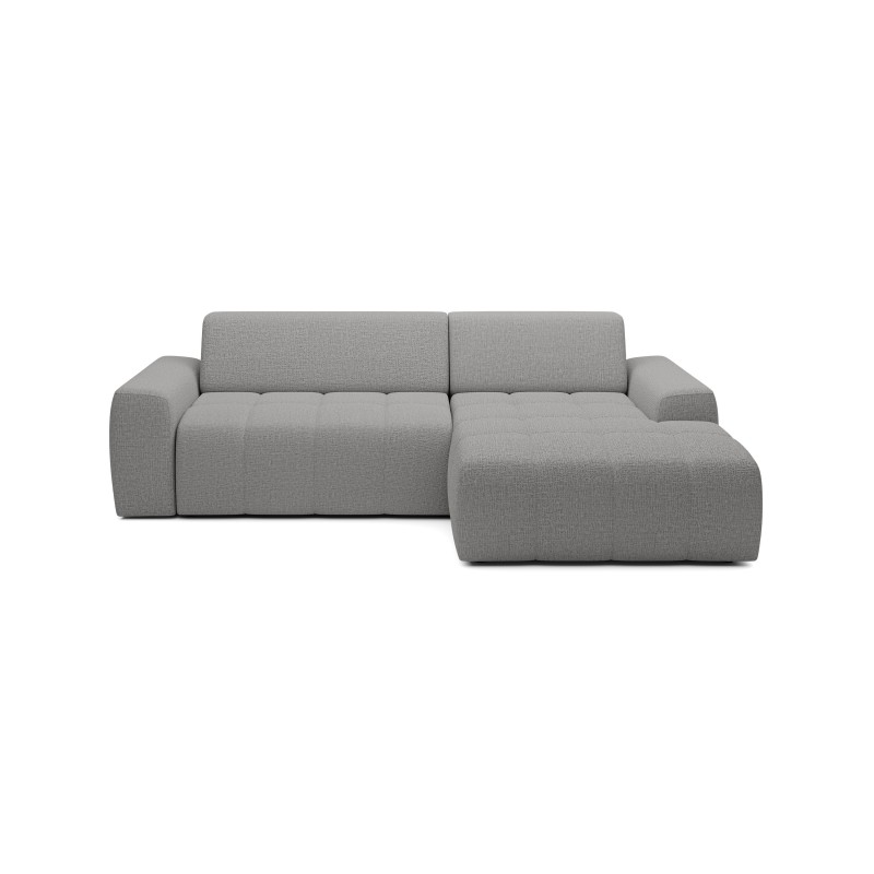 SAVIO Right-Handed Corner Sofa with Electric Adjustment, Freestanding, in KANSAS 14 Light Grey Fabric - VERSAILLES Edition
