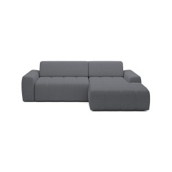 SAVIO Right-Handed Corner Sofa with Electric Adjustment, Free-Standing Kansas 15 Gray Fabric - VERSAILLES Edition