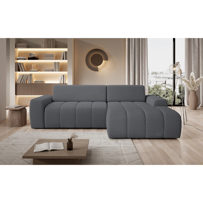 SAVIO Right-Handed Corner Sofa - VERSAILLES Edition in Kansas 15 Gray Fabric SAVIO Right-Handed Corner Sofa - VERSAILLES Edition in Kansas 15 Gray Fabric