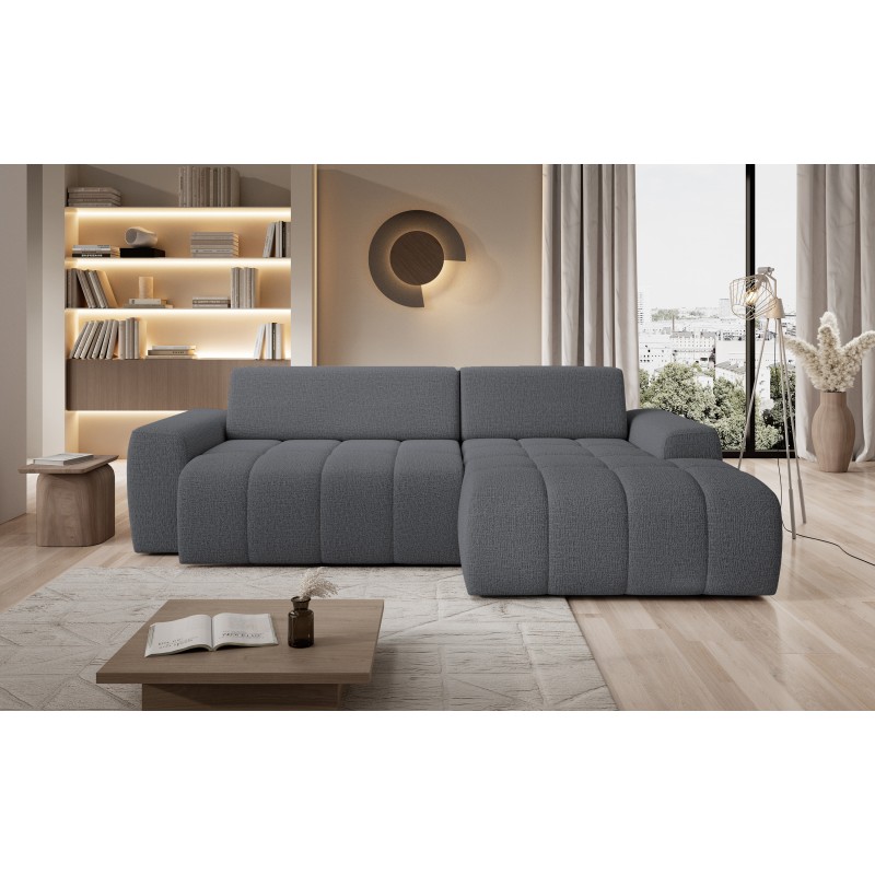 SAVIO Right-Handed Corner Sofa - VERSAILLES Edition in Kansas 15 Gray Fabric SAVIO Right-Handed Corner Sofa - VERSAILLES Edition in Kansas 15 Gray Fabric