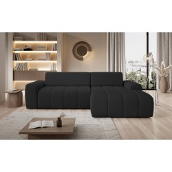 SAVIO Right-Handed Corner Sofa with Electric Adjustment, Free-Standing in Anthracite KANSAS 17 Fabric - VERSAILLES Edition SAVIO Right-Handed Corner Sofa with Electric Adjustment, Free-Standing in Anthracite KANSAS 17 Fabric - VERSAILLES Edition