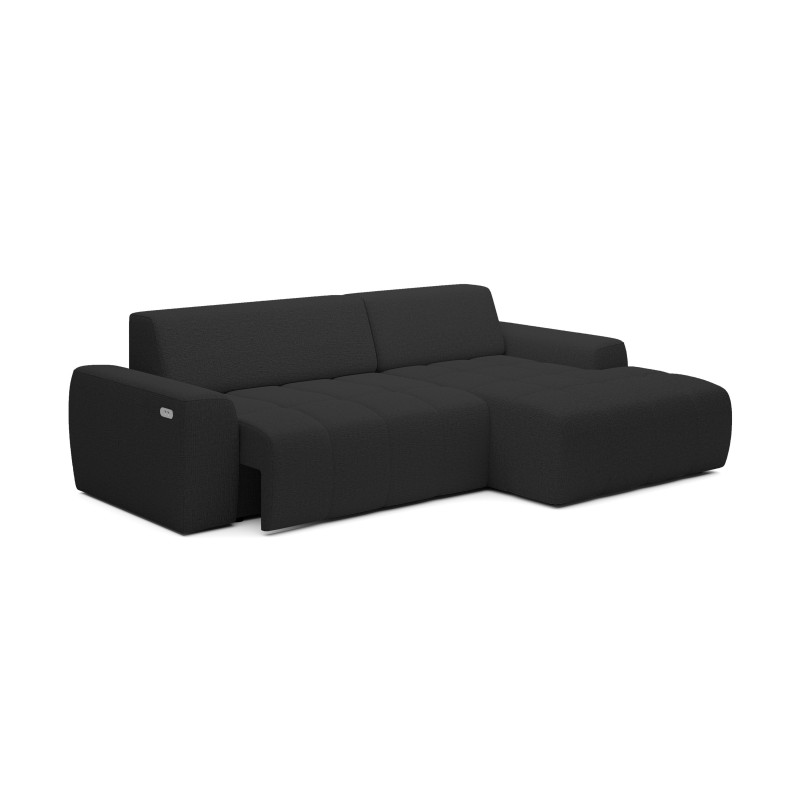 SAVIO Right-Handed Corner Sofa with Electric Adjustment, Free-Standing in Anthracite KANSAS 17 Fabric - VERSAILLES Edition SAVIO Right-Handed Corner Sofa with Electric Adjustment, Free-Standing in Anthracite KANSAS 17 Fabric - VERSAILLES Edition