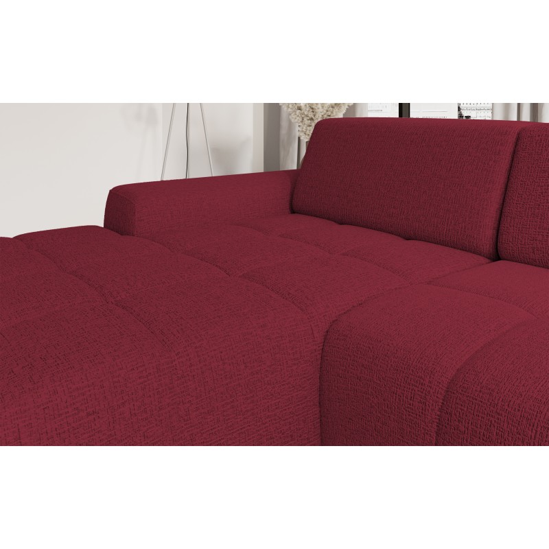 SAVIO Right-Hand Corner Sofa with Electric Adjustment, Free-Standing in KANSAS 18 Cherry Fabric - VERSAILLES Edition SAVIO Right-Hand Corner Sofa with Electric Adjustment, Free-Standing in KANSAS 18 Cherry Fabric - VERSAILLES Edition