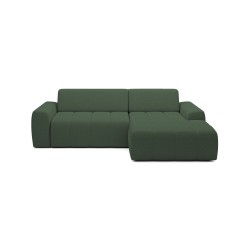 SAVIO Right-Hand Corner with Electric Adjustment, Free-Standing Green KANSAS 22 Fabric, WERSAL Edition