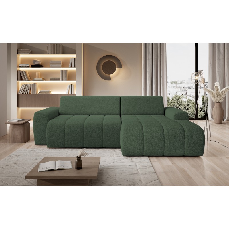 SAVIO Right-Hand Corner with Electric Adjustment, Free-Standing Green KANSAS 22 Fabric, WERSAL Edition SAVIO Right-Hand Corner with Electric Adjustment, Free-Standing Green KANSAS 22 Fabric, WERSAL Edition