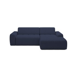 SAVIO Right-Hand Corner Sofa with Electric Adjustment, Free-Standing in KANSAS 23 Blue Fabric from VERSAL