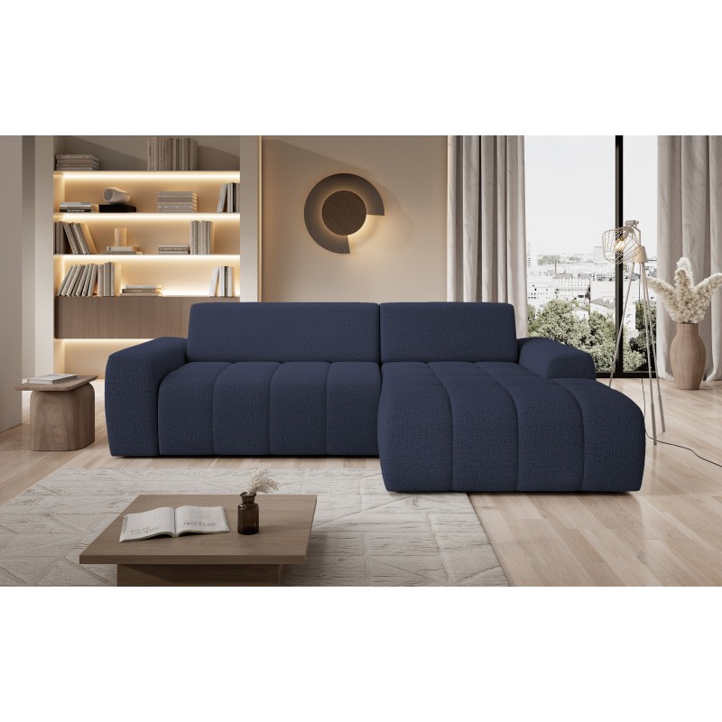 SAVIO Right-Hand Corner Sofa with Electric Adjustment, Free-Standing in KANSAS 23 Blue Fabric from VERSAL SAVIO Right-Hand Corner Sofa with Electric Adjustment, Free-Standing in KANSAS 23 Blue Fabric from VERSAL