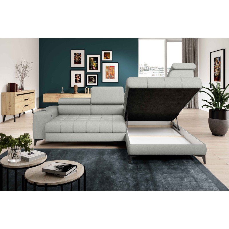 Baggio Right-Hand Corner Sofa with Sleep Function, Ash Grey Baggio Right-Hand Corner Sofa with Sleep Function, Ash Grey