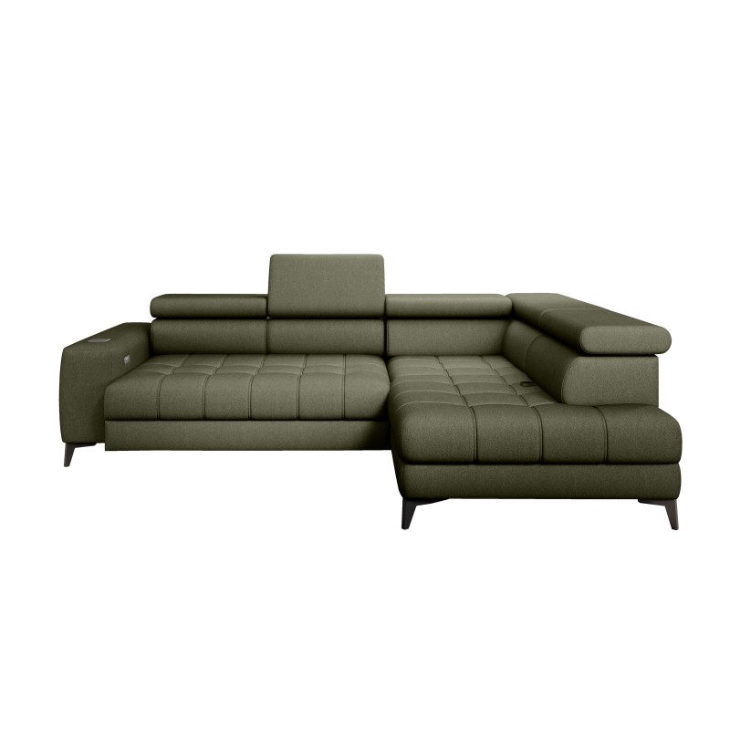 BAGGIO Right-Hand Corner Sofa with Sleep Function, Freestanding, LETTO 38 Light Green Fabric, VERSAILLES Edition BAGGIO Right-Hand Corner Sofa with Sleep Function, Freestanding, LETTO 38 Light Green Fabric, VERSAILLES Edition