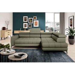 BAGGIO Right-Hand Corner Sofa with Sleep Function, Freestanding, LETTO 38 Light Green Fabric, VERSAILLES Edition BAGGIO Right-Hand Corner Sofa with Sleep Function, Freestanding, LETTO 38 Light Green Fabric, VERSAILLES Edition