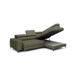 BAGGIO Right-Hand Corner Sofa with Sleep Function, Freestanding, LETTO 38 Light Green Fabric, VERSAILLES Edition BAGGIO Right-Hand Corner Sofa with Sleep Function, Freestanding, LETTO 38 Light Green Fabric, VERSAILLES Edition