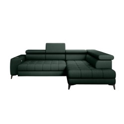 "Baggio Right-Hand Corner Sofa with Sleep Function, Free-Standing in Letto 39 Dark Green Fabric - Versailles Edition"