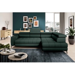 "Baggio Right-Hand Corner Sofa with Sleep Function, Free-Standing in Letto 39 Dark Green Fabric - Versailles Edition" "Baggio Right-Hand Corner Sofa with Sleep Function, Free-Standing in Letto 39 Dark Green Fabric - Versailles Edition"