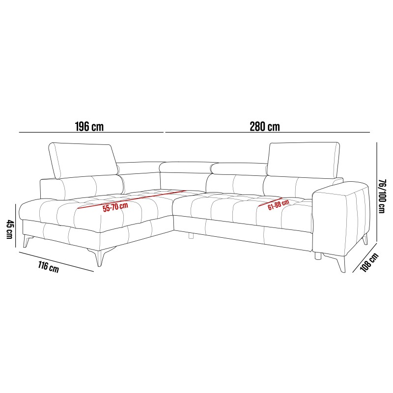 Baggio Right-Hand Corner Sofa - Versailles Edition in Letto 60 Powder Pink Fabric Baggio Right-Hand Corner Sofa - Versailles Edition in Letto 60 Powder Pink Fabric