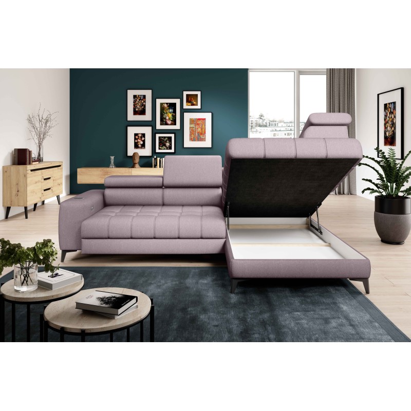 Baggio Right-Hand Corner Sofa - Versailles Edition in Letto 60 Powder Pink Fabric Baggio Right-Hand Corner Sofa - Versailles Edition in Letto 60 Powder Pink Fabric