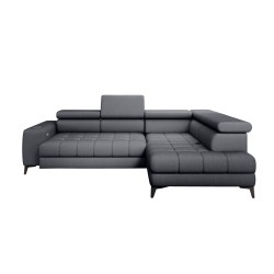 Baggio Right-Hand Corner Sofa With Sleep Function - Letto 93 Dark Grey Fabric