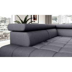 Baggio Right-Hand Corner Sofa With Sleep Function - Letto 93 Dark Grey Fabric Baggio Right-Hand Corner Sofa With Sleep Function - Letto 93 Dark Grey Fabric
