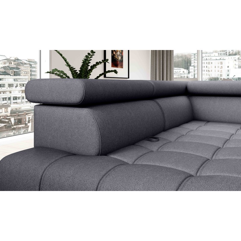 Baggio Right-Hand Corner Sofa With Sleep Function - Letto 93 Dark Grey Fabric Baggio Right-Hand Corner Sofa With Sleep Function - Letto 93 Dark Grey Fabric