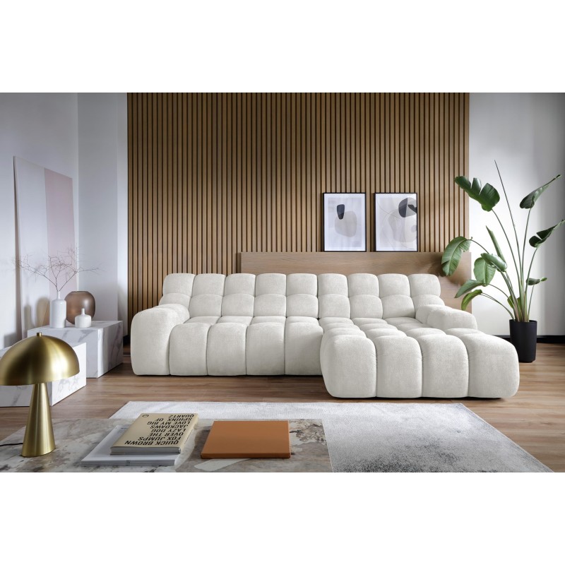 CAMPILE L Free-Standing Right-Hand Corner Sofa with Electric Adjustment in Eden 01 Fabric VERSAILLES CAMPILE L Free-Standing Right-Hand Corner Sofa with Electric Adjustment in Eden 01 Fabric VERSAILLES