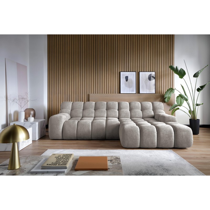 CAMPIL L Free-standing Right-hand Corner Sofa with Electric Adjustment in Eden 07 Fabric VERSAILLES CAMPIL L Free-standing Right-hand Corner Sofa with Electric Adjustment in Eden 07 Fabric VERSAILLES