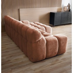 CAMPIL L Free-standing Right-hand Corner Sofa with Electric Adjustment in Eden 10 Fabric - VERSAILLES Edition CAMPIL L Free-standing Right-hand Corner Sofa with Electric Adjustment in Eden 10 Fabric - VERSAILLES Edition