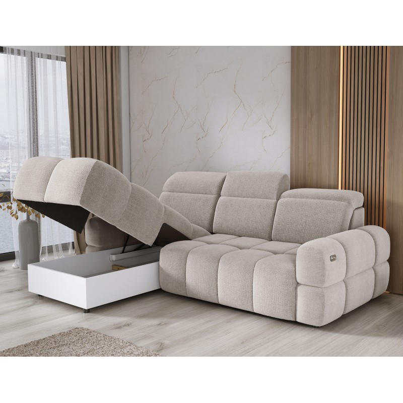 MATEO L Free-Standing Left-Hand Corner Sofa in Memphis 01 Beige Fabric by WERSAL MATEO L Free-Standing Left-Hand Corner Sofa in Memphis 01 Beige Fabric by WERSAL