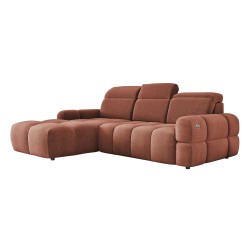 MATEO L Free-Standing Left-Handed Corner Sofa in Copper Memphis 09 Fabric - VERSAILLES Edition