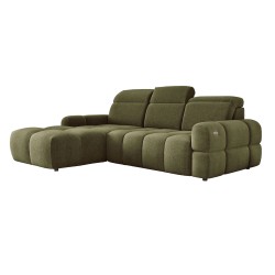 MATEO L Free-Standing Left-Handed Corner Sofa in Olive Green Memphis 11 Fabric - VERSAILLES Edition