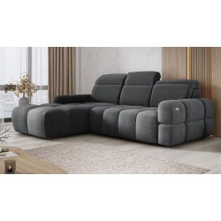 MATEO L Free-standing Left-hand Fabric Corner Sofa in Memphis 19 Gray Color by WERSAL MATEO L Free-standing Left-hand Fabric Corner Sofa in Memphis 19 Gray Color by WERSAL
