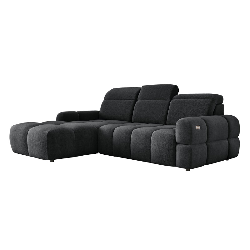 MATEO L Free-Standing Left-Hand Corner Fabric Sofa in Anthracite Memphis 20 Color - WERSAL Edition