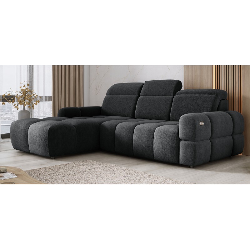 MATEO L Free-Standing Left-Hand Corner Fabric Sofa in Anthracite Memphis 20 Color - WERSAL Edition MATEO L Free-Standing Left-Hand Corner Fabric Sofa in Anthracite Memphis 20 Color - WERSAL Edition