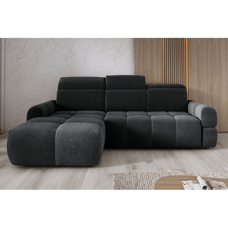 MATEO L Free-Standing Left-Hand Corner Fabric Sofa in Anthracite Memphis 20 Color - WERSAL Edition MATEO L Free-Standing Left-Hand Corner Fabric Sofa in Anthracite Memphis 20 Color - WERSAL Edition