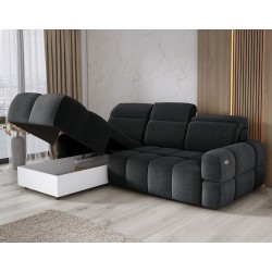 MATEO L Free-Standing Left-Hand Corner Fabric Sofa in Anthracite Memphis 20 Color - WERSAL Edition MATEO L Free-Standing Left-Hand Corner Fabric Sofa in Anthracite Memphis 20 Color - WERSAL Edition