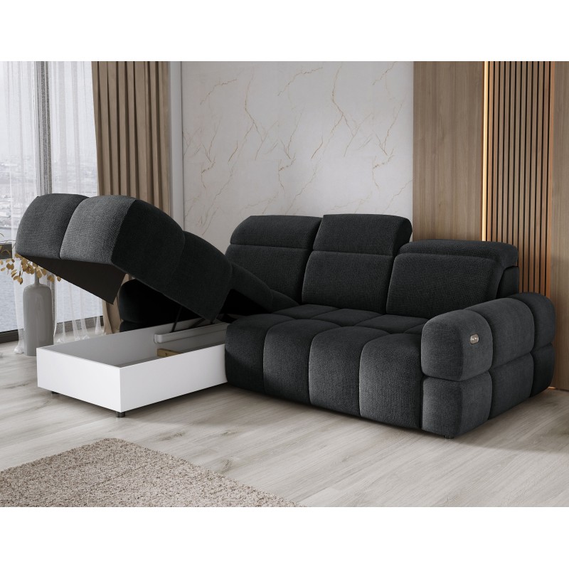 MATEO L Free-Standing Left-Hand Corner Fabric Sofa in Anthracite Memphis 20 Color - WERSAL Edition MATEO L Free-Standing Left-Hand Corner Fabric Sofa in Anthracite Memphis 20 Color - WERSAL Edition