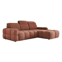 MATEO L Free-Standing Right-Hand Corner Sofa in Copper Memphis 09 Fabric by WERSAL