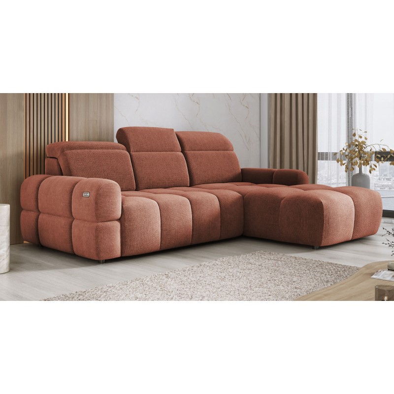 MATEO L Free-Standing Right-Hand Corner Sofa in Copper Memphis 09 Fabric by WERSAL MATEO L Free-Standing Right-Hand Corner Sofa in Copper Memphis 09 Fabric by WERSAL