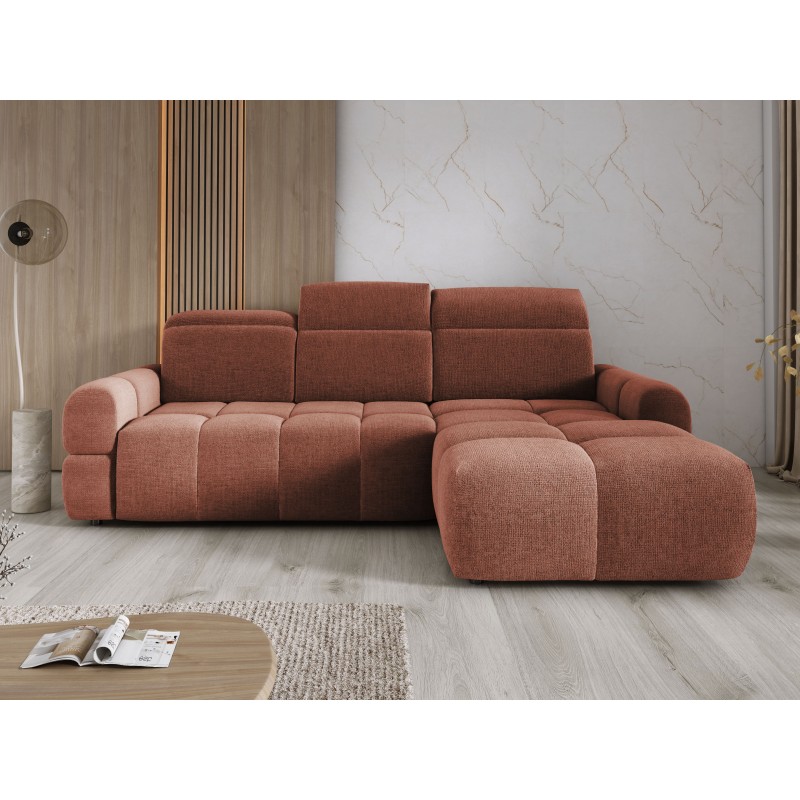 MATEO L Free-Standing Right-Hand Corner Sofa in Copper Memphis 09 Fabric by WERSAL MATEO L Free-Standing Right-Hand Corner Sofa in Copper Memphis 09 Fabric by WERSAL