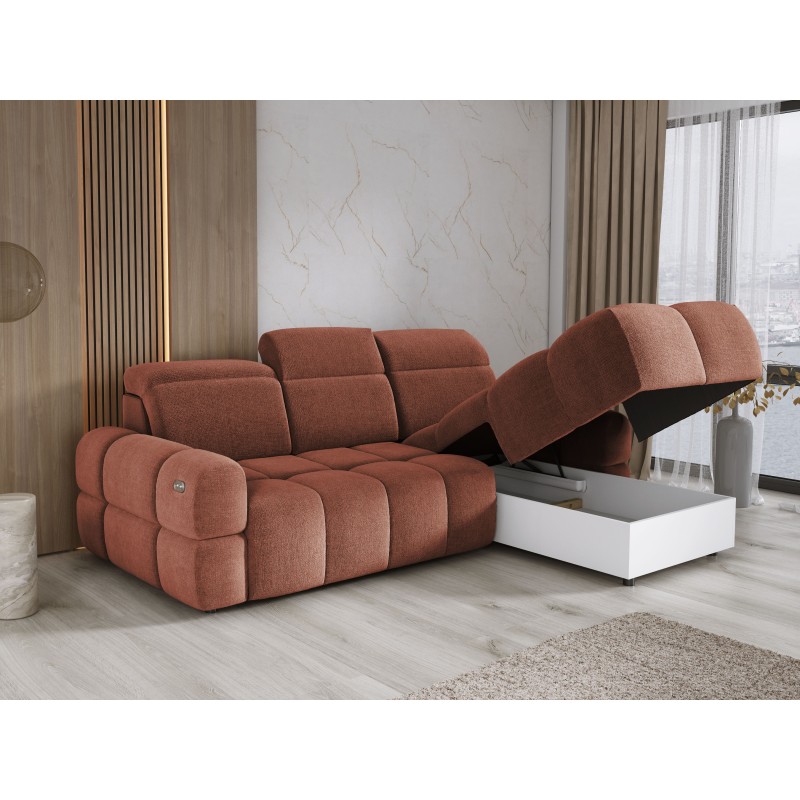 MATEO L Free-Standing Right-Hand Corner Sofa in Copper Memphis 09 Fabric by WERSAL MATEO L Free-Standing Right-Hand Corner Sofa in Copper Memphis 09 Fabric by WERSAL