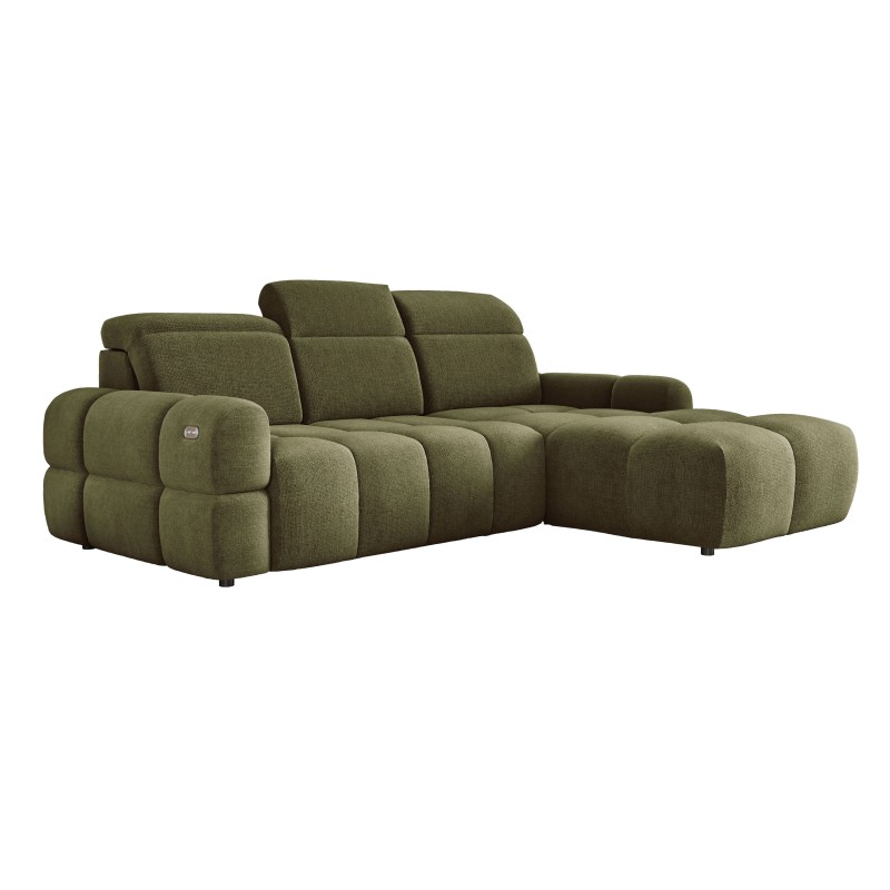 MATEO L Corner Standalone Right-Side Fabric Sofa in Olive Green - Memphis 11 Color Series by WERSAL