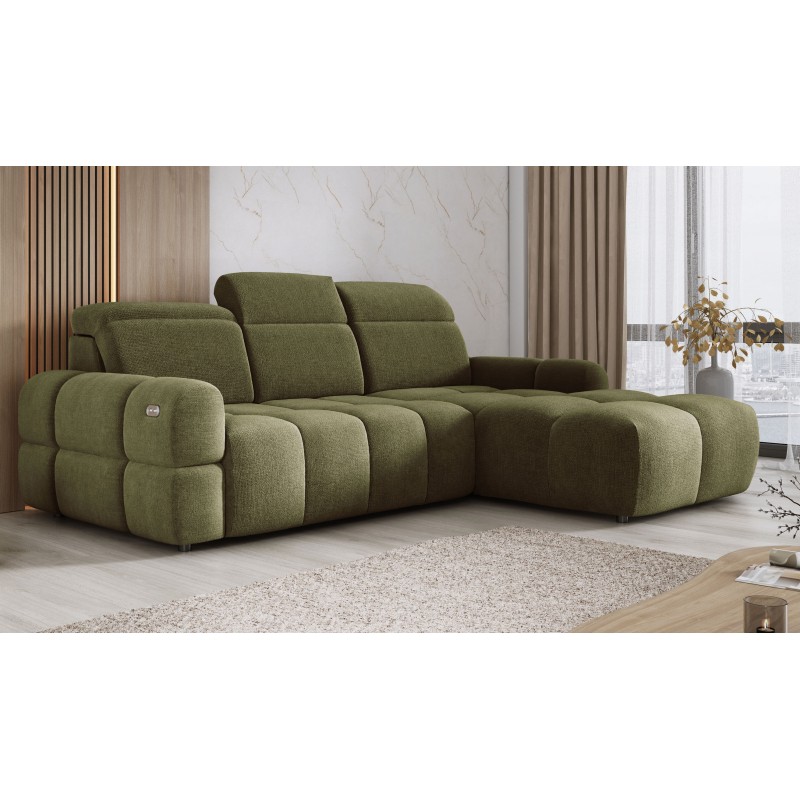 MATEO L Corner Standalone Right-Side Fabric Sofa in Olive Green - Memphis 11 Color Series by WERSAL MATEO L Corner Standalone Right-Side Fabric Sofa in Olive Green - Memphis 11 Color Series by WERSAL