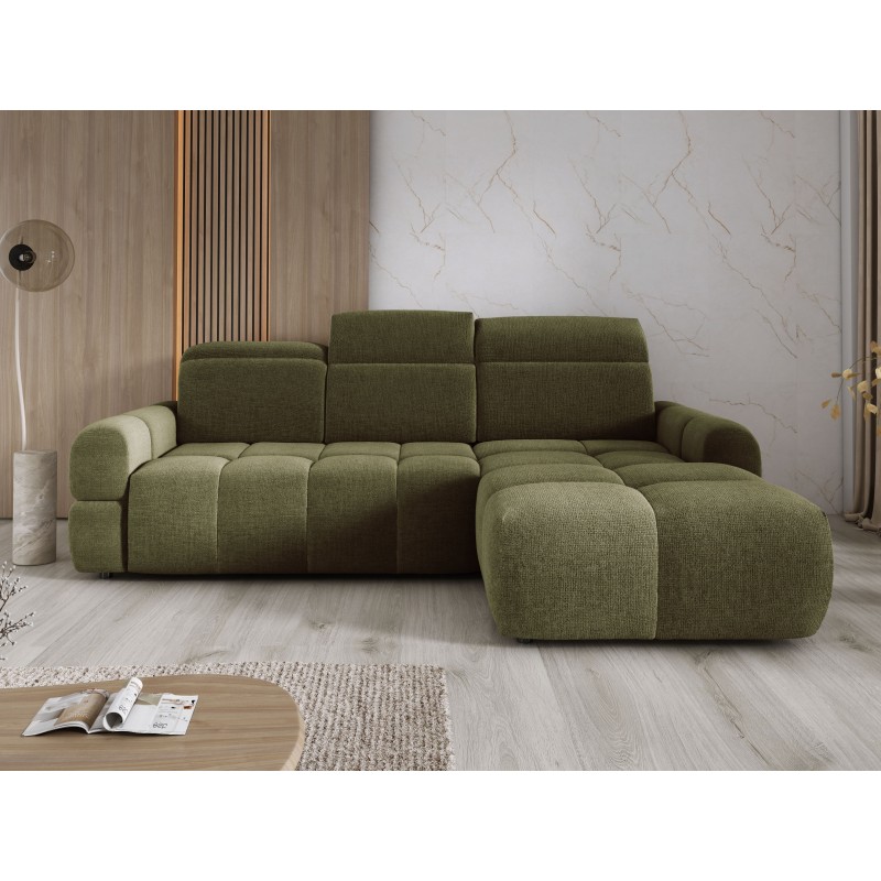 MATEO L Corner Standalone Right-Side Fabric Sofa in Olive Green - Memphis 11 Color Series by WERSAL MATEO L Corner Standalone Right-Side Fabric Sofa in Olive Green - Memphis 11 Color Series by WERSAL