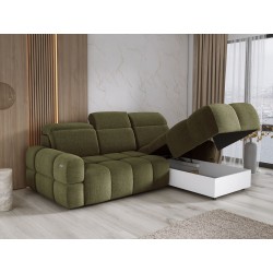 MATEO L Corner Standalone Right-Side Fabric Sofa in Olive Green - Memphis 11 Color Series by WERSAL MATEO L Corner Standalone Right-Side Fabric Sofa in Olive Green - Memphis 11 Color Series by WERSAL