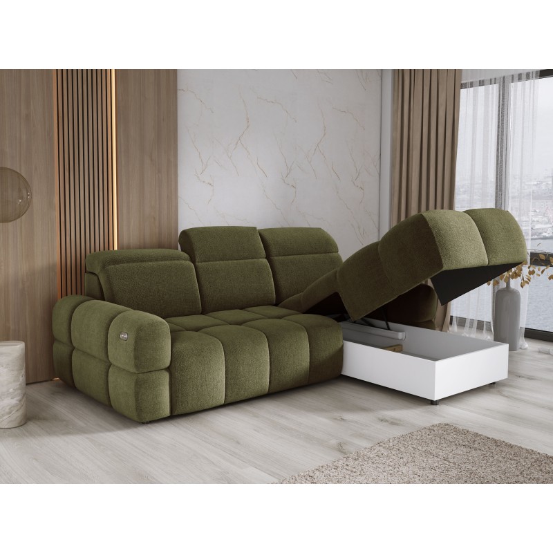 MATEO L Corner Standalone Right-Side Fabric Sofa in Olive Green - Memphis 11 Color Series by WERSAL MATEO L Corner Standalone Right-Side Fabric Sofa in Olive Green - Memphis 11 Color Series by WERSAL