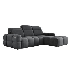 MATEO L Free-Standing Right-Hand Corner Sofa in Grey Memphis 19 Fabric - WERSAL Edition
