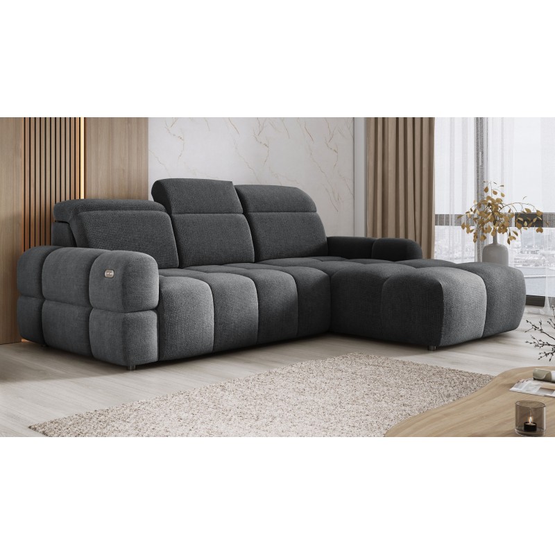 MATEO L Free-Standing Right-Hand Corner Sofa in Grey Memphis 19 Fabric - WERSAL Edition MATEO L Free-Standing Right-Hand Corner Sofa in Grey Memphis 19 Fabric - WERSAL Edition