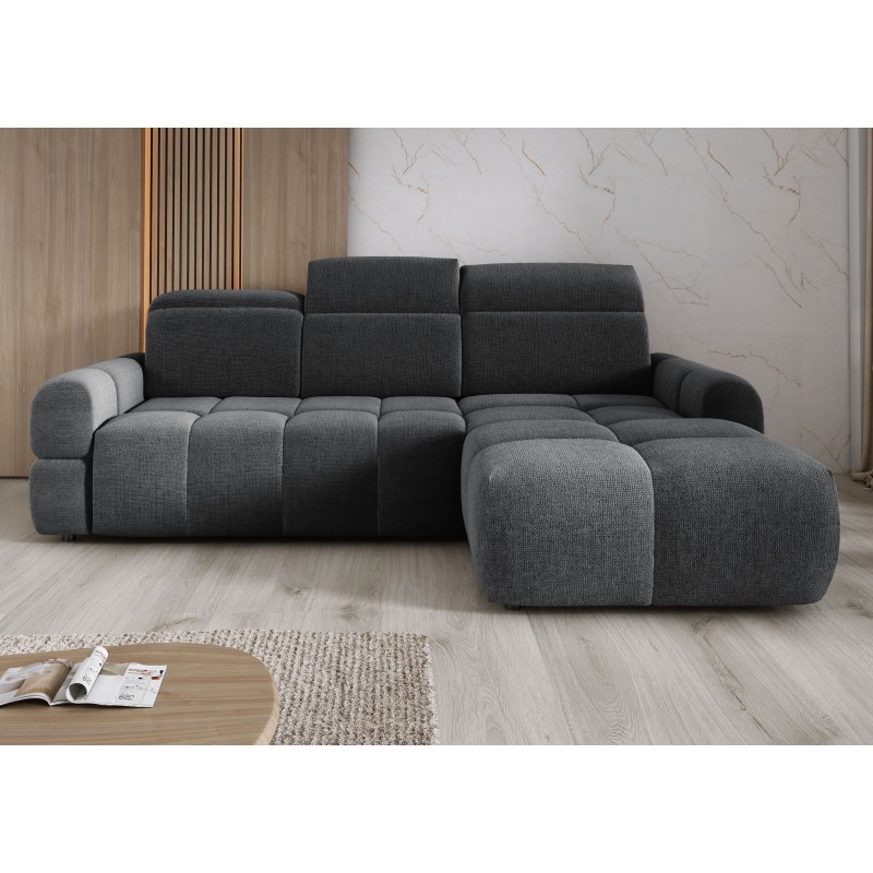 MATEO L Free-Standing Right-Hand Corner Sofa in Grey Memphis 19 Fabric - WERSAL Edition MATEO L Free-Standing Right-Hand Corner Sofa in Grey Memphis 19 Fabric - WERSAL Edition