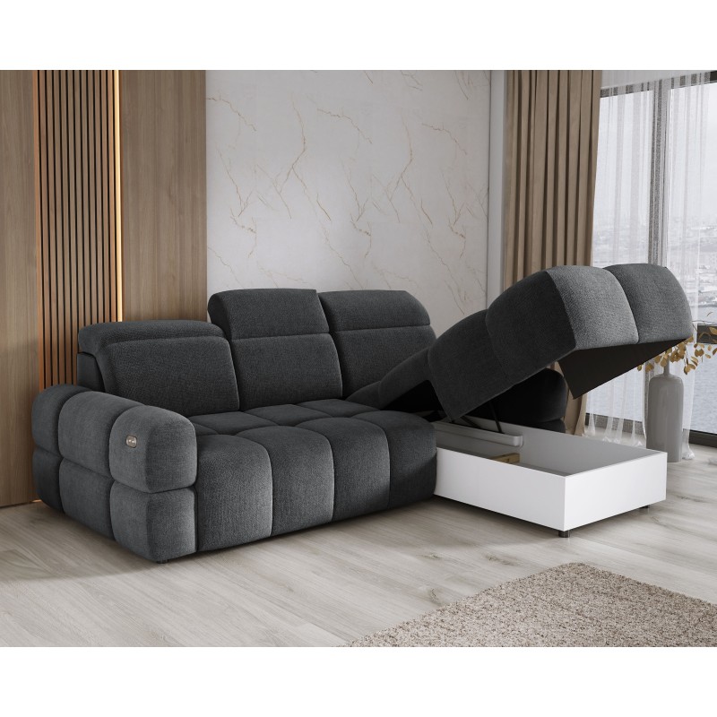 MATEO L Free-Standing Right-Hand Corner Sofa in Grey Memphis 19 Fabric - WERSAL Edition MATEO L Free-Standing Right-Hand Corner Sofa in Grey Memphis 19 Fabric - WERSAL Edition