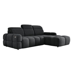 MATEO L Free-Standing Right-Hand Corner Sofa in Anthracite Memphis 20 Fabric by WERSAL