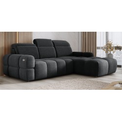 MATEO L Free-Standing Right-Hand Corner Sofa in Anthracite Memphis 20 Fabric by WERSAL MATEO L Free-Standing Right-Hand Corner Sofa in Anthracite Memphis 20 Fabric by WERSAL